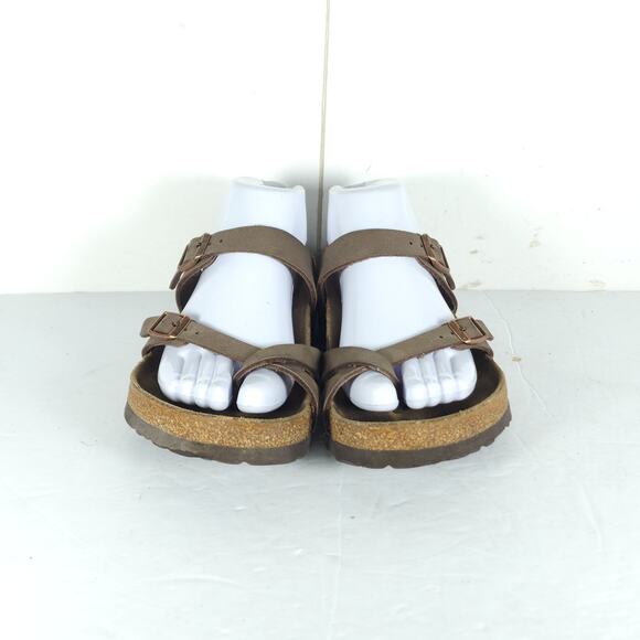 Birkenstock Women's Mayari US8 EU39 Birkibuc Mocha Brown Strappy Slide sandals - Picture 3 of 16